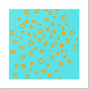 Abstract boho orange bubble pattern Posters and Art